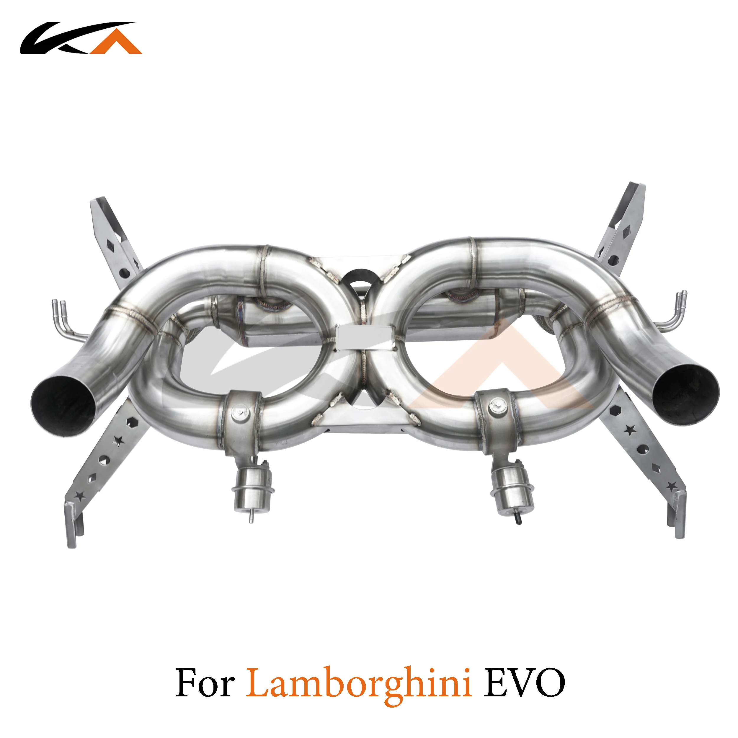 KA Tuning exhaust system stainless catback for Lamborghini EVO rear section performance muffler valve