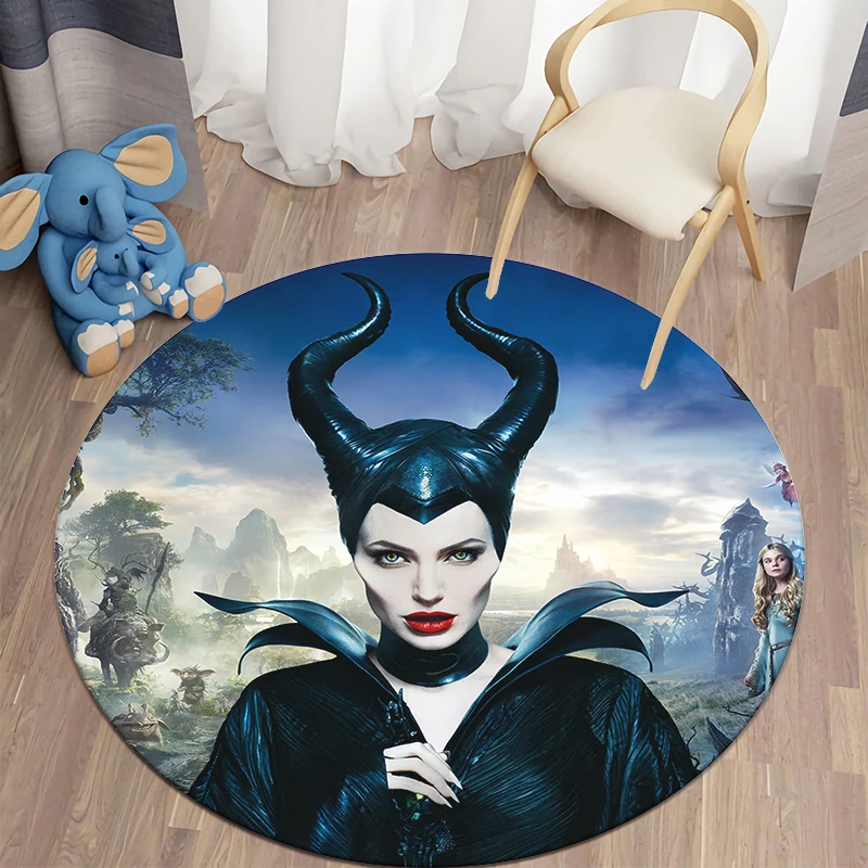 Maleficent,beauty,Printed Round Carpet. Bedroom,Toilet,Balcony,Entry Door,Sofa,Beb,Chair,Table,Non-slip Mat.Gift,Picnic,Camp,Rug