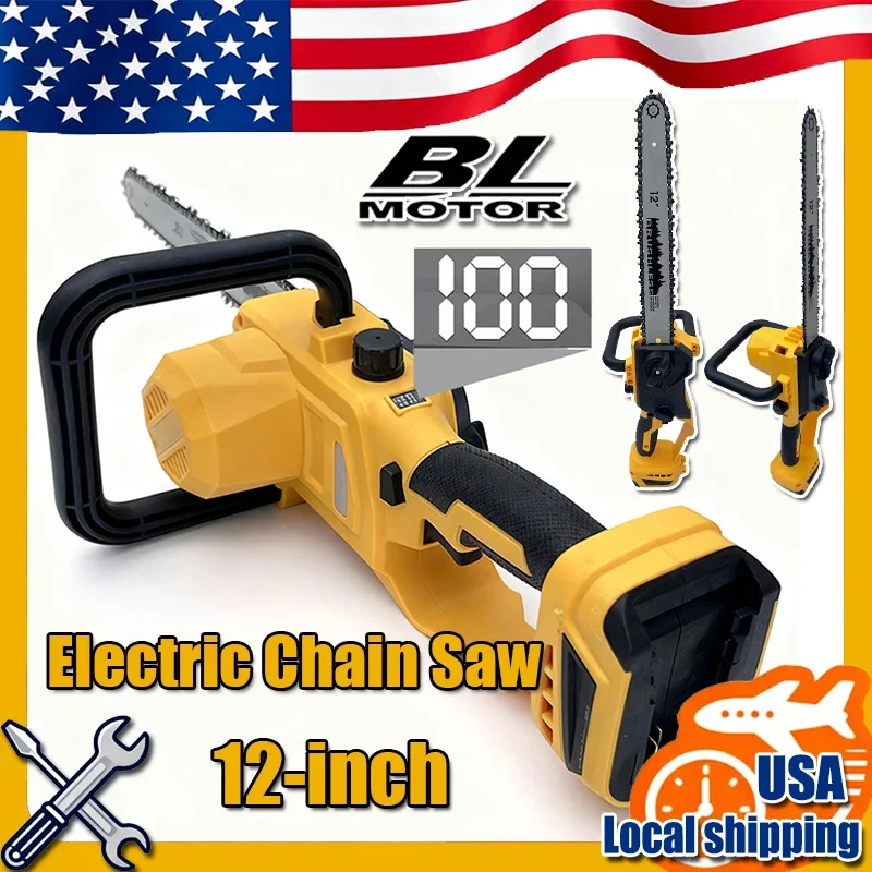 

FIt Dewalt 12-Inch Brushless Chainsaw Cordless Electric Chain Saw for Tree Cutting Logging Wood Cutting Gardan Power Tools