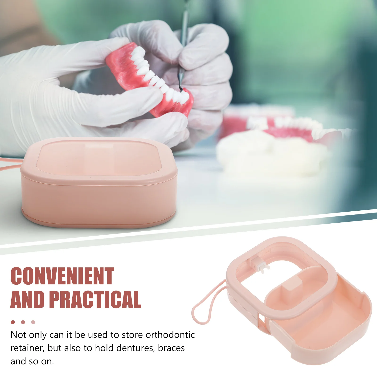 

1Pcs Portable Denture Retainer Box Fake Teeth Storage Case Multifunctional Versatile Beautiful Small Lightweight Practical