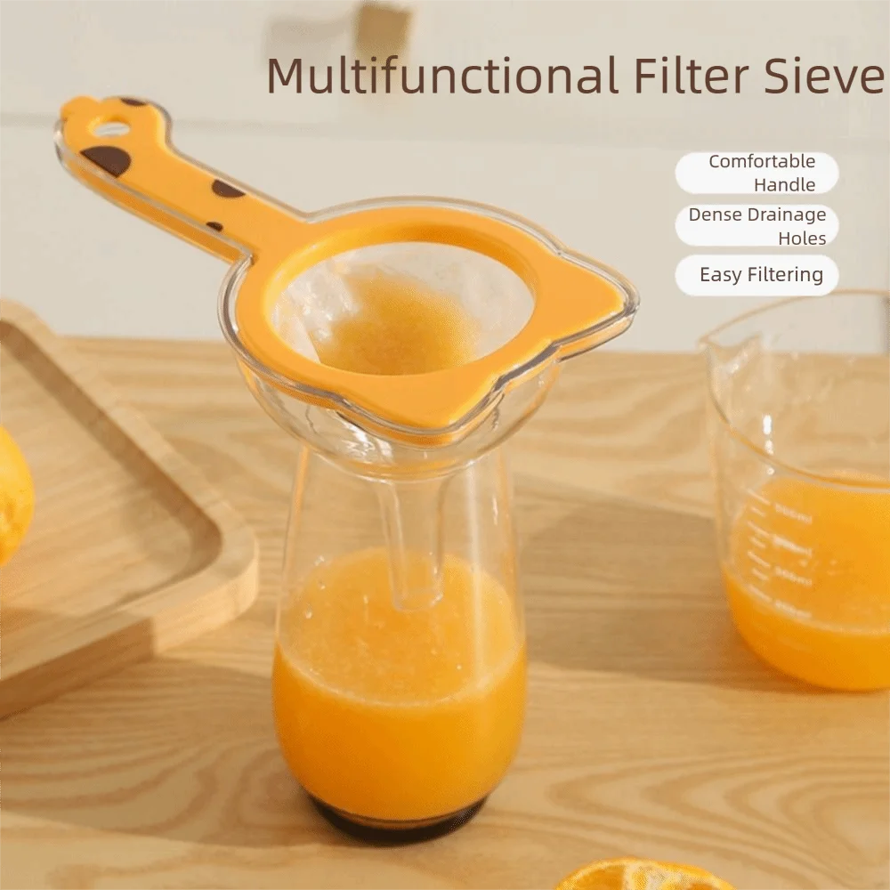 Filtro de embudo 2 en 1 con mango, colador de jugo de malla 120 de doble capa, gran calibre con orificio para colgar, colador de malla fina para yogur