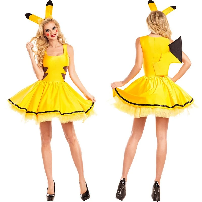 زي أنيمي بيكاتشو 2025 باللون الأصفر النابض بالحياة | زي تنكري للعب الأدوار مع ذيل قابل للفصل، فستان حفلات تنكرية للمعجبين #1