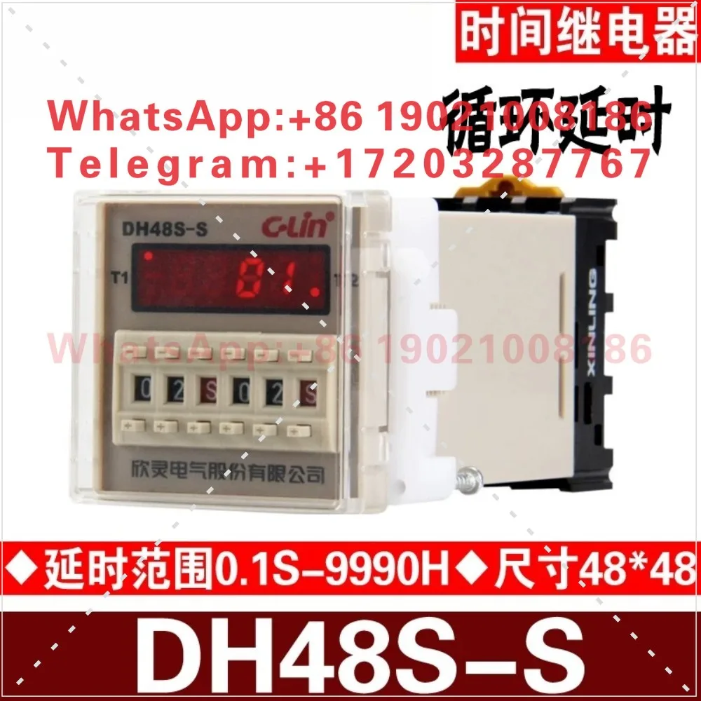 DH48S-S 0.1-990h JSS48A-S Digital Display Double Delay Cycle Relay with Seat