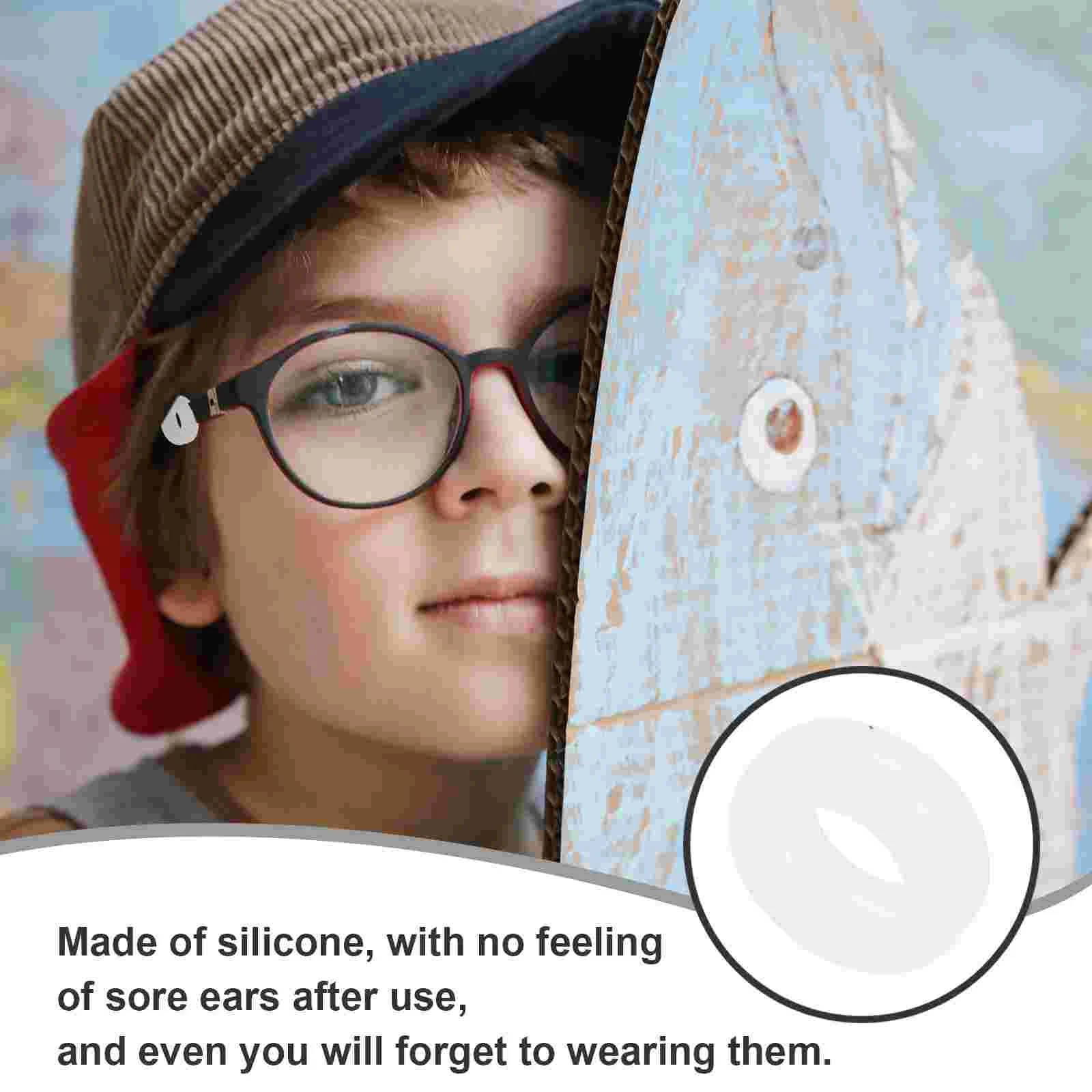 10 Pairs Eyeglass Temple Pads Glasses Silicone Ring Anti Slip Holder for Anti-slip Round