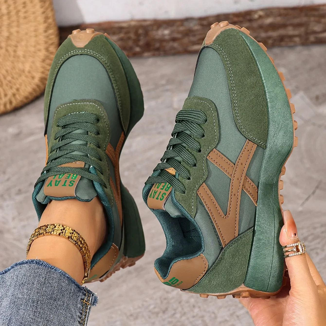 2025 Neue Damen-Sneaker Frühling Casual Schnür-Sportschuhe Luxus-Plattform Rutschfeste Laufschuhe Damen Zapatos De Mujer – Detail 11