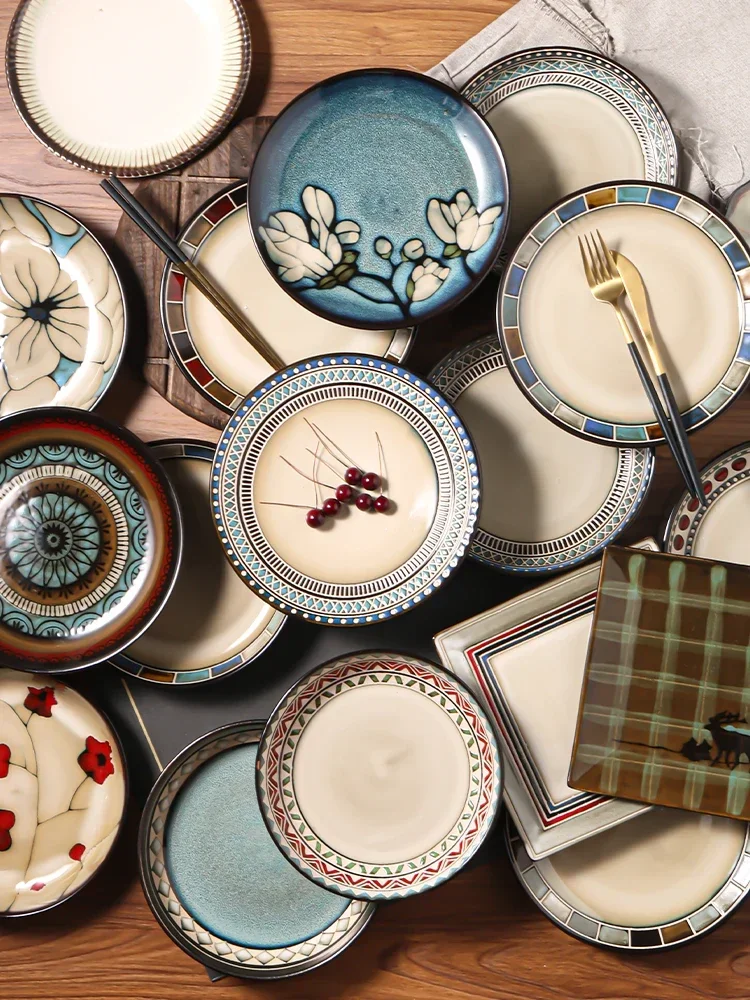 Attractive Ceramic Plate Creative Japanese Style Dinnerware Dessert Plate Deep Plate Minor Defects Good Looking Home Use