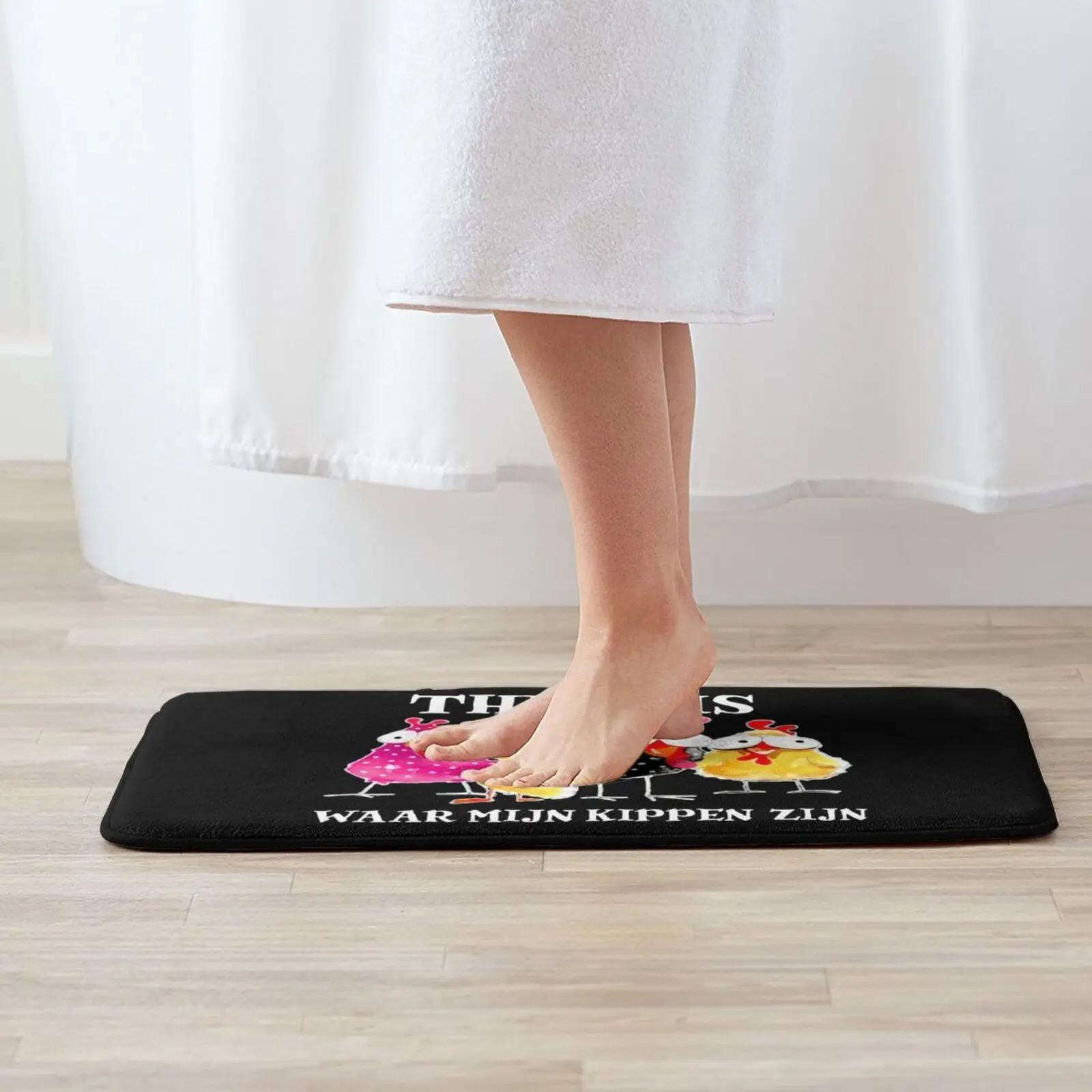 Thuis Is Waar Mijn Kippen Zijn Mat Rug Carpet Easy Clean Foot Pad Non-slip Velvet Rug