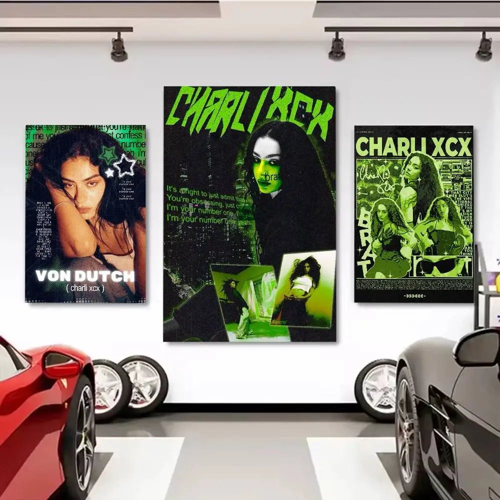 المغني C-Charli XCX BRAT ملصق غرفة المعيشة جدار الفن المرآب غرفة ديكور المياه برهان ورقة طباعة غرفة ملصقات ديكور لتزيين الغرف