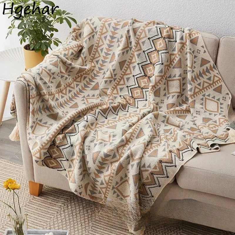 Nordic Blankets Knitted Office Household Bedroom Living Room Dormitory Nap Fashion Vintage Comfortable Air Conditioner Soft New