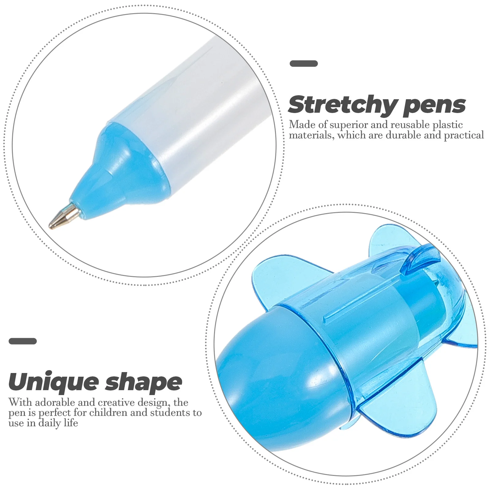 

60Pcs Portable Plane Shape Pens Writing Supplies for Preschoolers Kindergarten Fat Pencils for Preschoolers Plane Style Pens