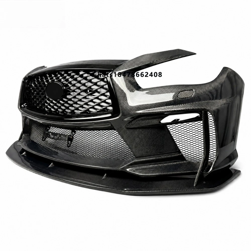 Carbon Fiber Front Bumper for Infiniti Q50 / Q50L / Q50S Body Kit, Front Lip Spoiler