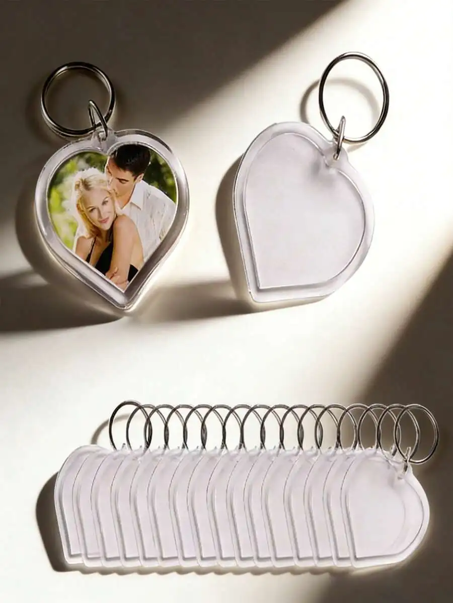 Heart Shape Photo Keychain Holder Gift for Adults