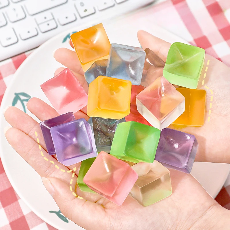 Squishy Ice Cube Fidget Alivio del estrés Juguete para apretar Adultos Niños Fiesta de cumpleaños Favores Premios en el aula