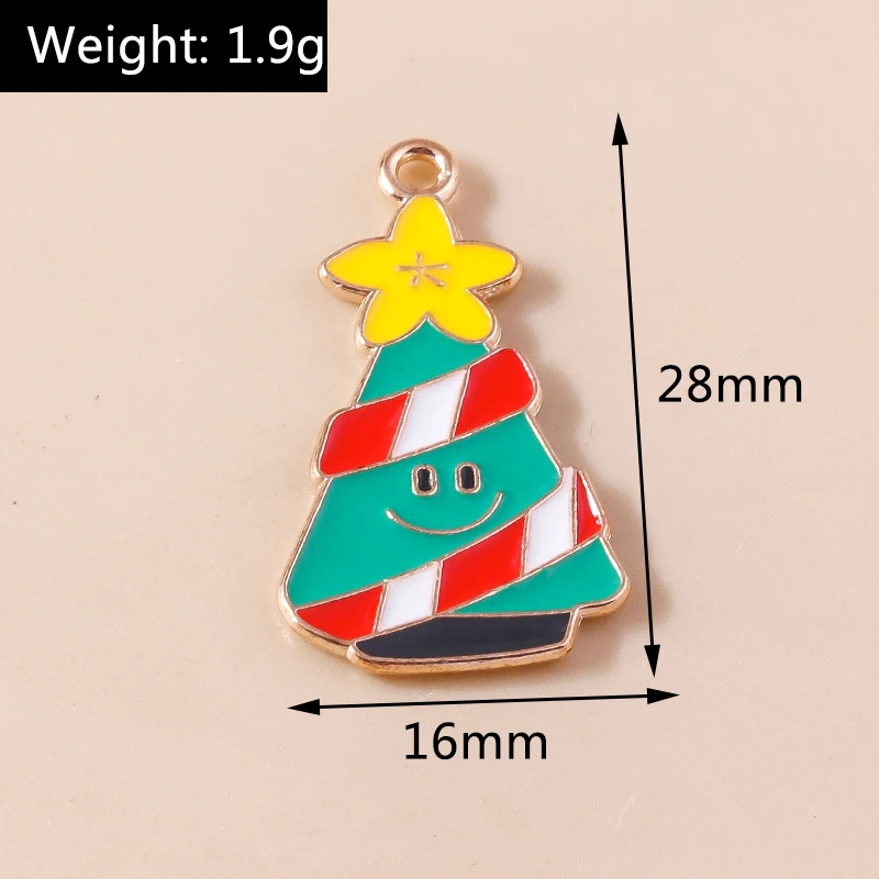 20 Stück gemischte niedliche Emaille-Weihnachtsbaum-Anhänger für die Schmuckherstellung, Tropfenohrringe, Halsketten, Armbänder, DIY-Bastelzubehör – Detail 30