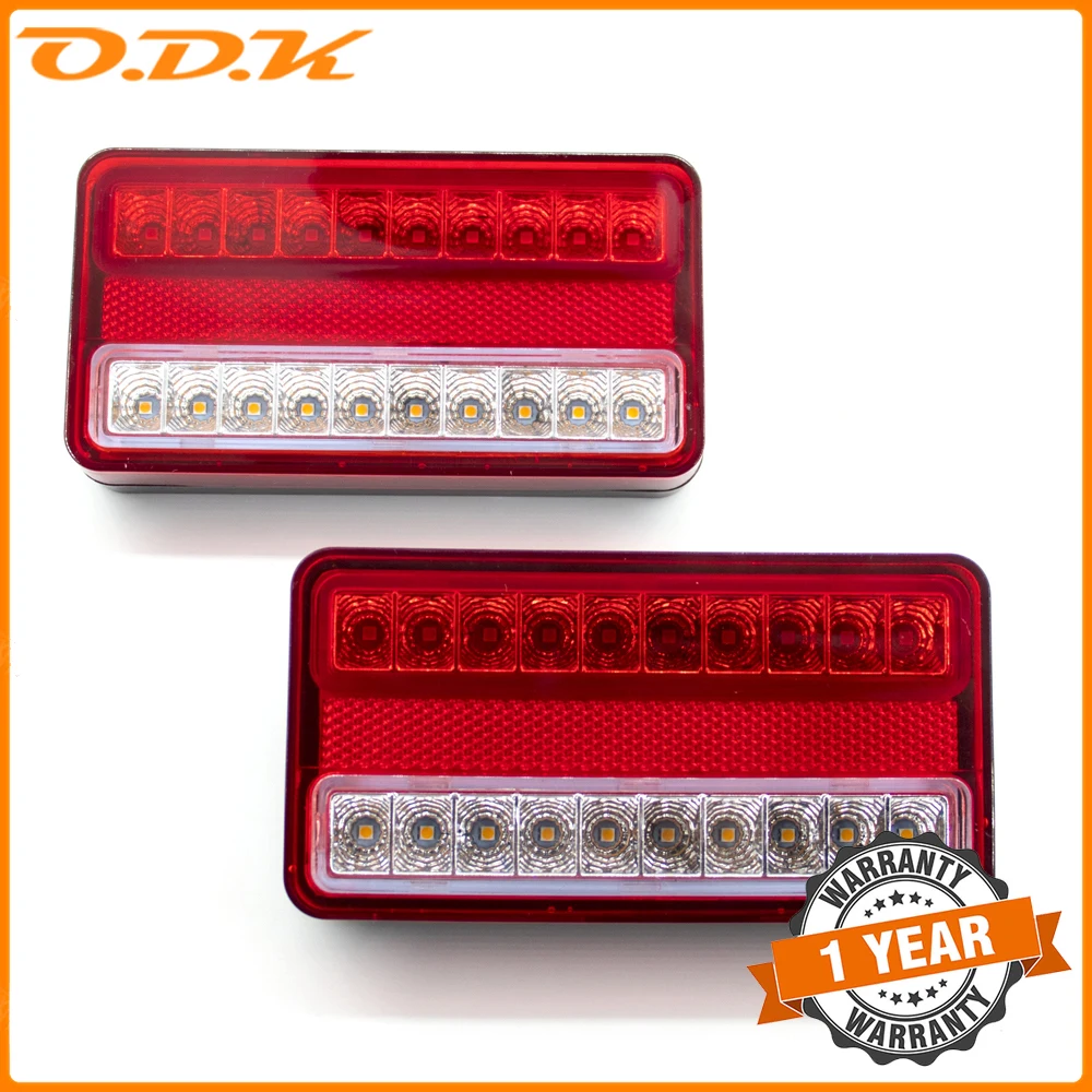 

2 шт. 12В 24В 20 LED водонепроницаемые автомобильные фонари для грузовиков и прицепов, красно-желтые светодиодные задние фонари для автодомов, сигнальные аксессуары