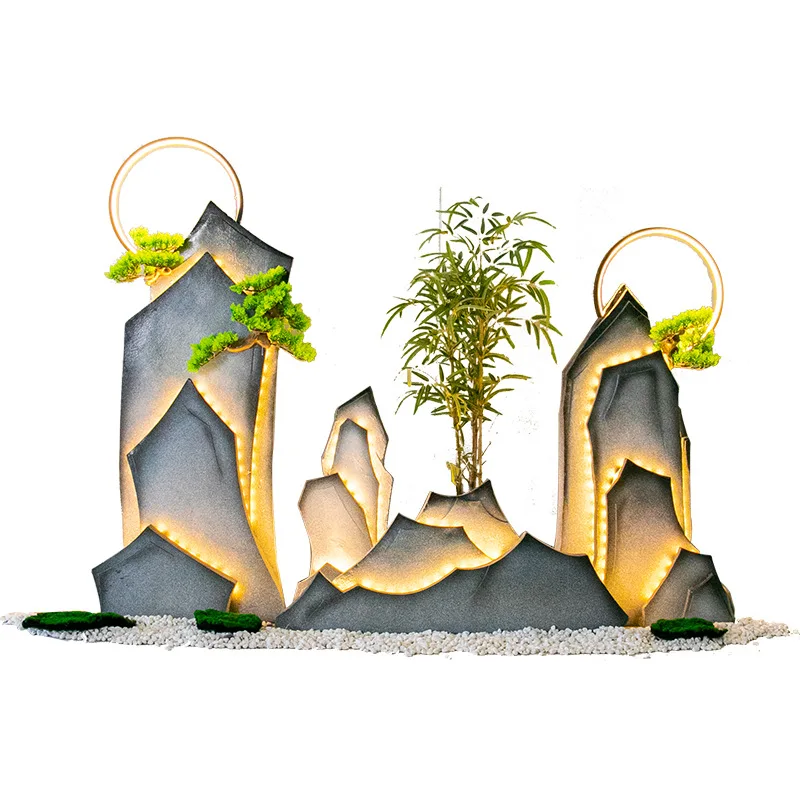 

Rockery ornament indoor corridor corner landscaping hotel villa under the stairs creative set ornament ornament