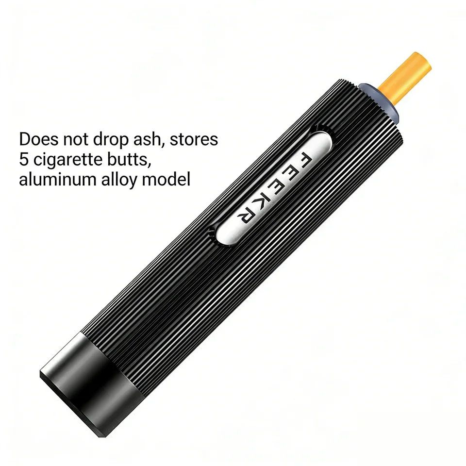 ashless cigarette holder Portable Metal Ashtray for Smoking, Slim Pocket Design, Aluminum Alloy