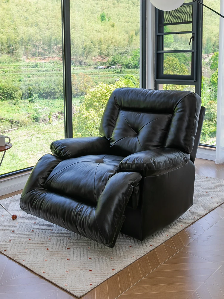 

Single first-class function sofa cabin living room leisure rocking chair leather lazy sofa