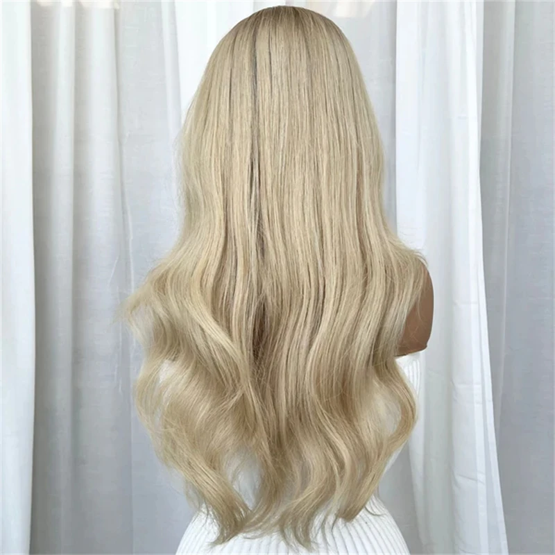 New in Factory Ombre Ash Blonde Highlights HD Invisible Synthetic Lace Front Wig Premium Quality Wig for Women Daily Party Wig