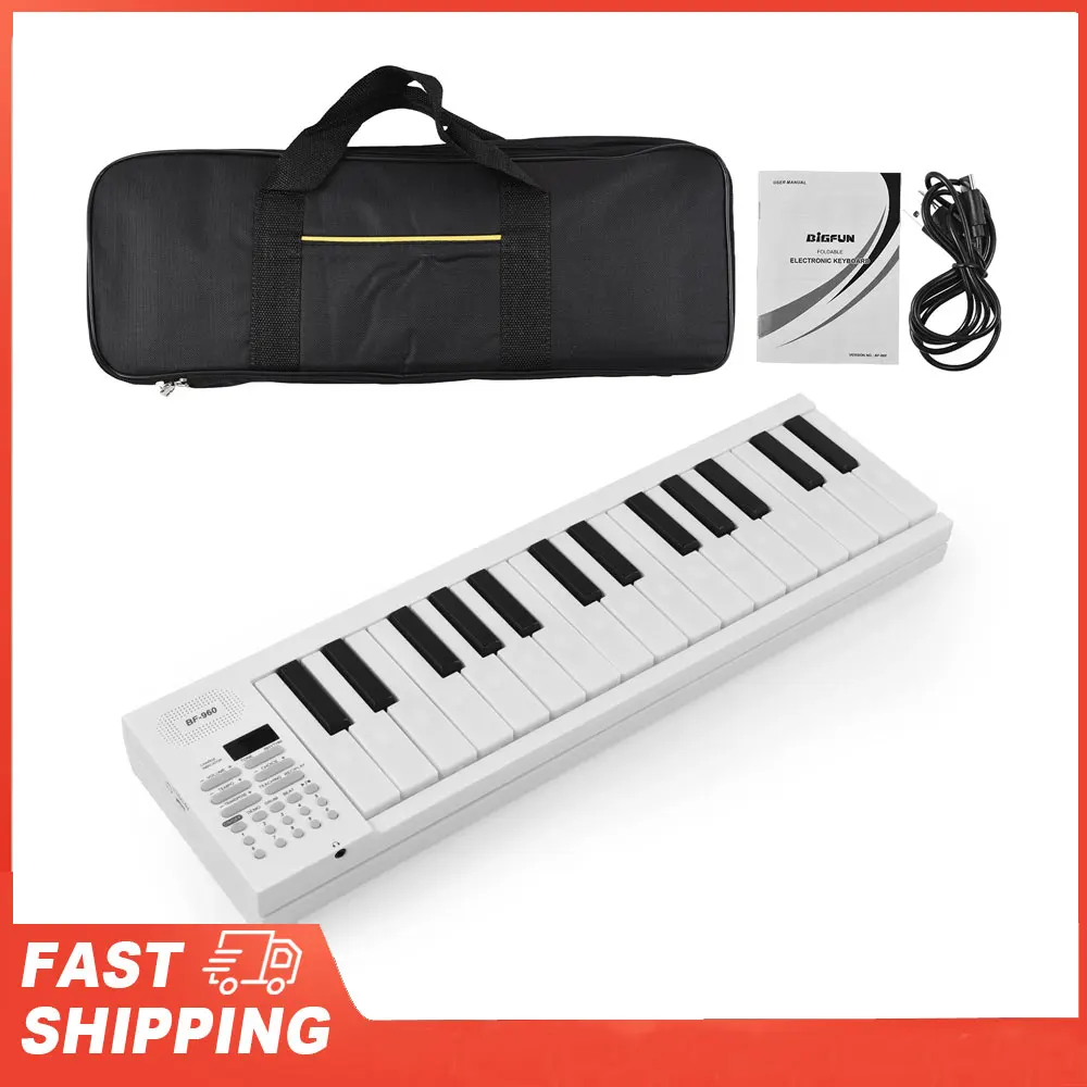 

61-Key Foldable Electronic Piano LED Display Rechargeable Battery Multifunctional Electronic Piano Keyboard for Beginners