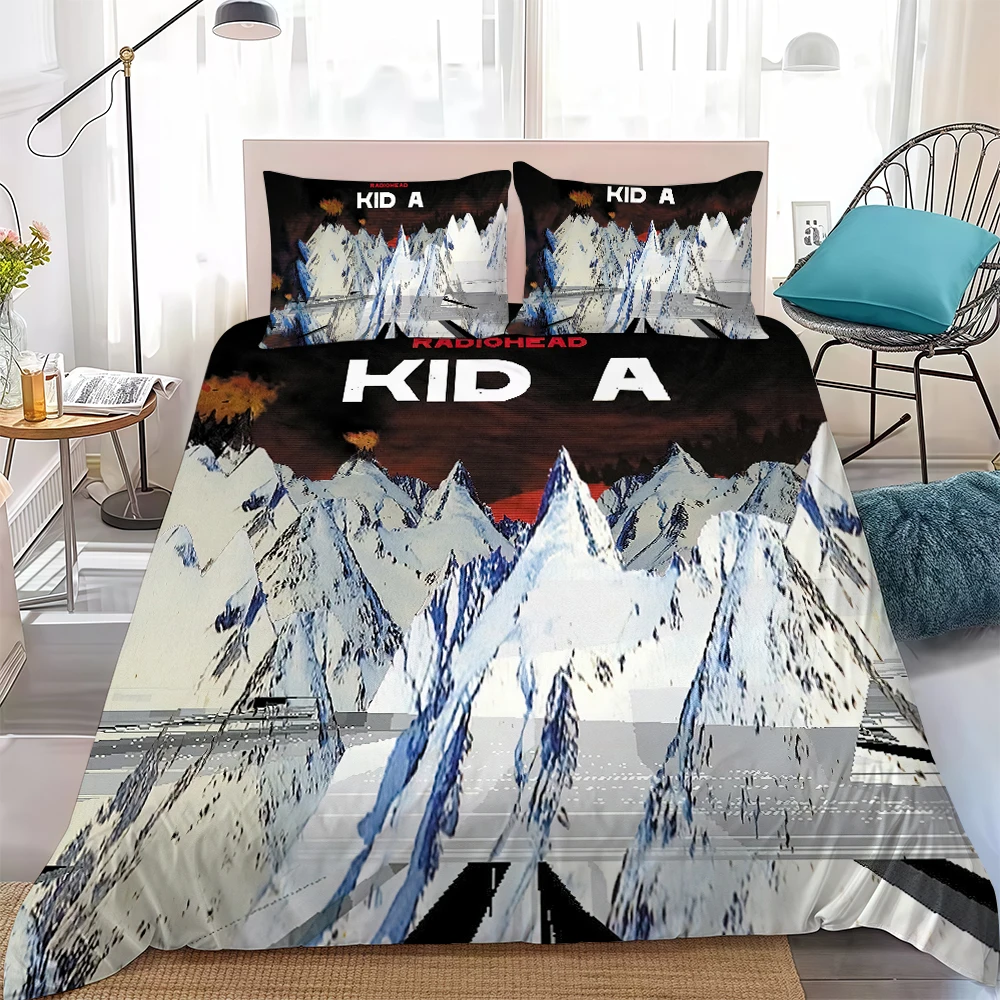 R-RADIOHEAD Band Duvet Cover Set Home Style Bedding Soft Laundry Cotton Bed 3 Piece Set Student Dormitory Gift