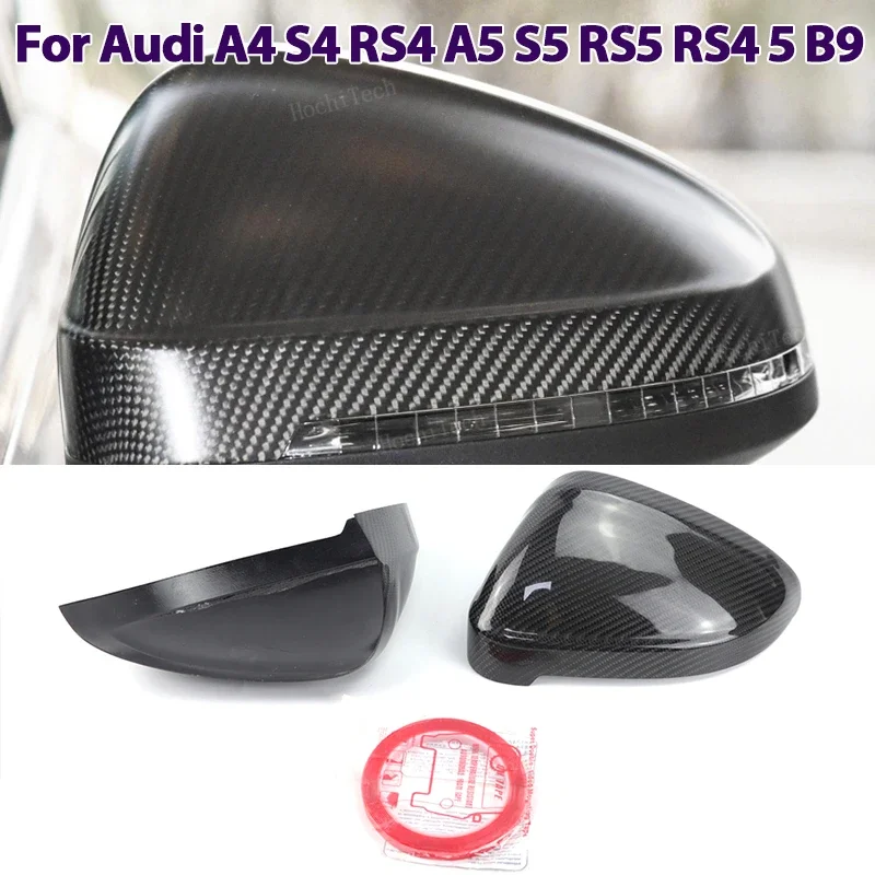 

Real Carbon Fiber Side Mirror cover Cap add-on overlay for Audi A4 S4 RS4 A4 S5 RS5 A S RS 4 5 B9 8W Sedan Saloon Avant Quattro