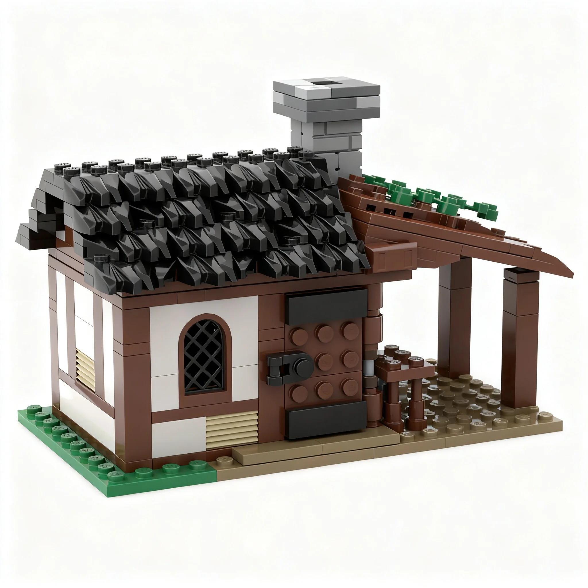 287pcs MOC Castle Small Medieval Forge The Village Blacksmith Model Building Blocks Christmas Gift Creative Collection Craft