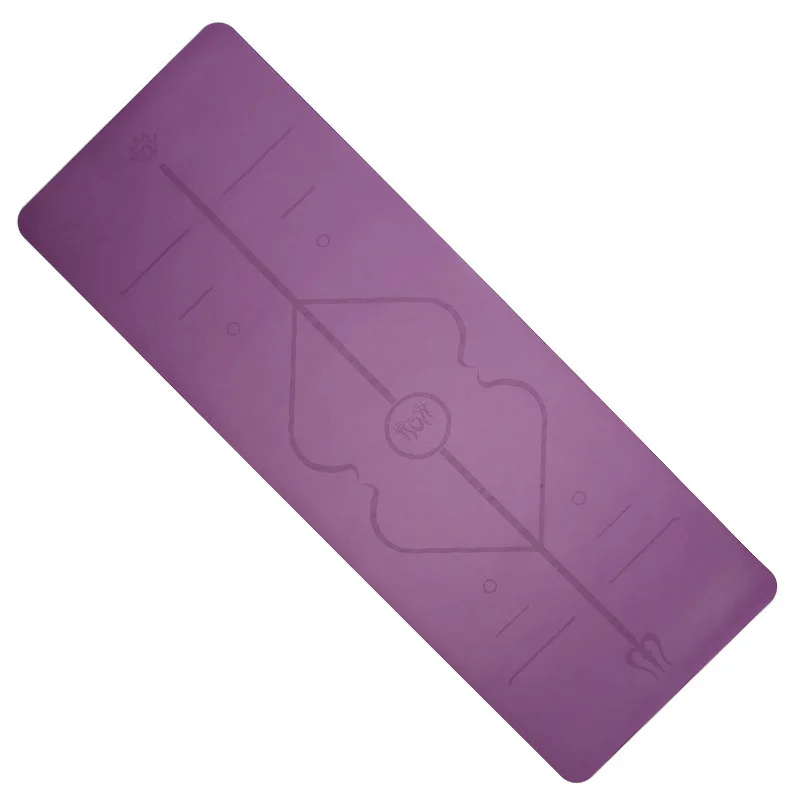 Straight pu yoga mat Natural rubber non slip yoga widening thickening professional fitness mat Household floor mat