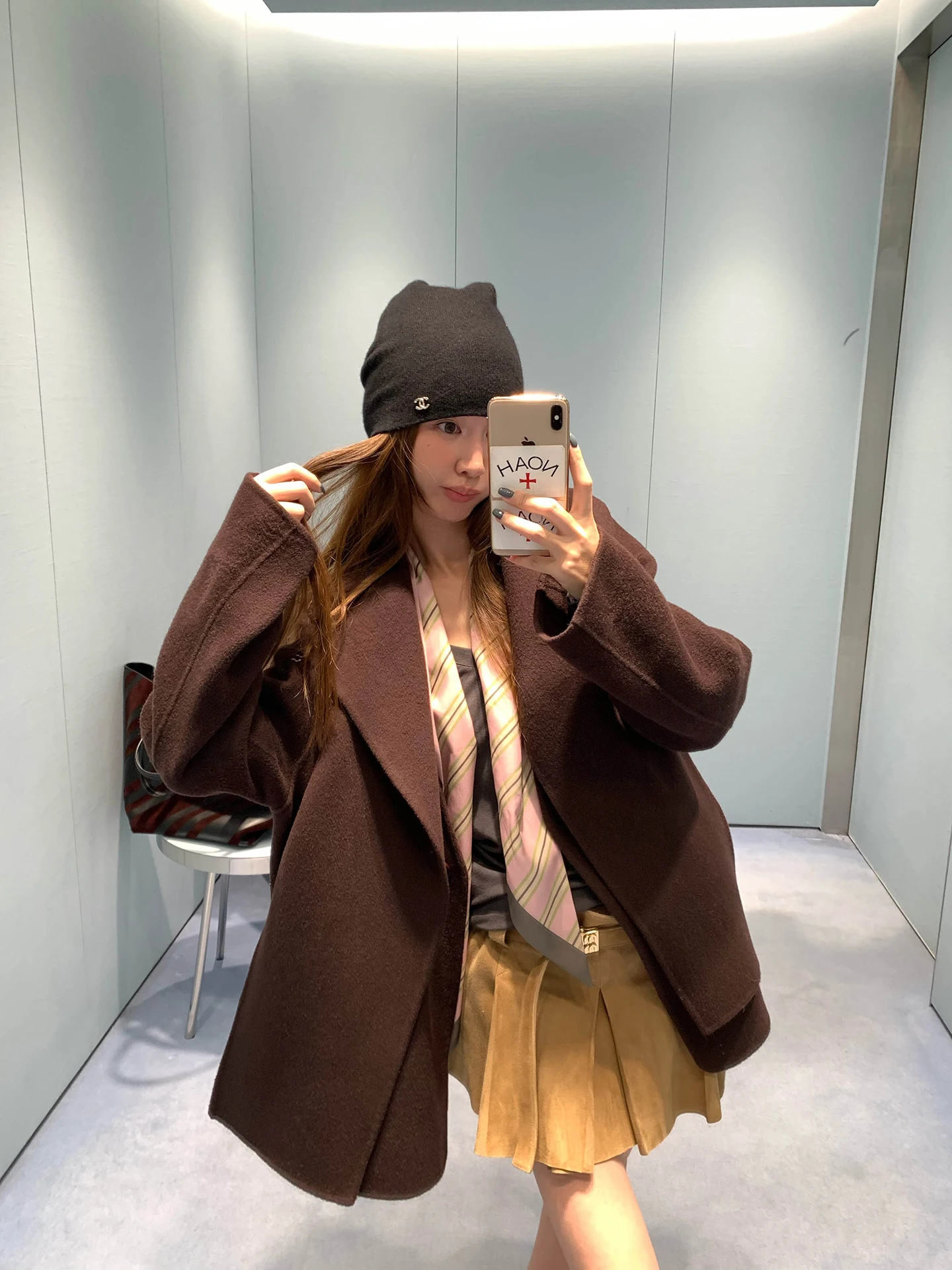 

Double-Sided Woolen Coat Vcruan Aige Street Sle Luxury Women's Jaet V-Ne Button oulder-Length Winter Outerwear
