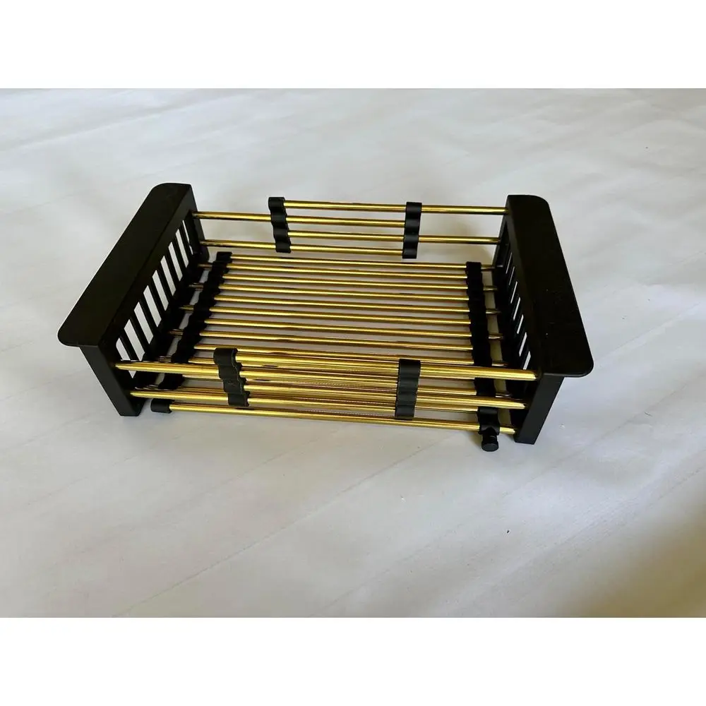

Gold Expandable Dish Drying Rack Over the Sink, Adjustable StainlSteel Sink Drying Rack or Plates, Bowls & Utensils, Space-Savin