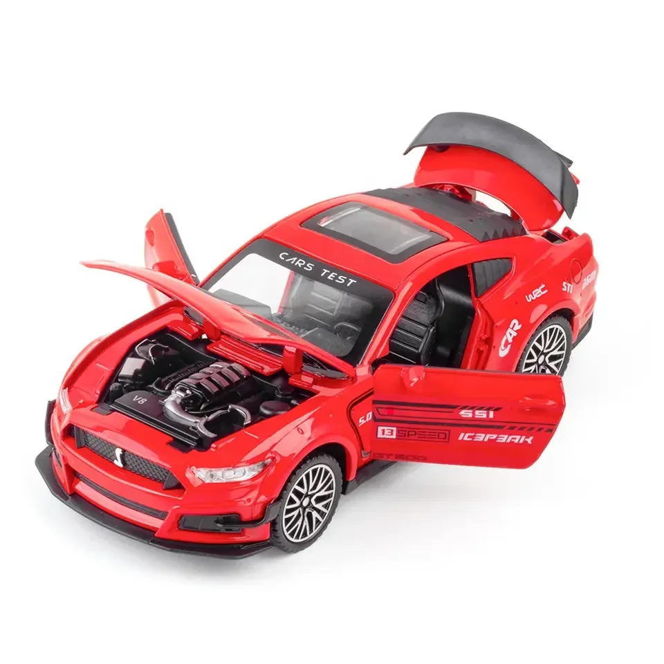 Modelo de coche de aleación supercoche 1:32, coche con sonido extraíble, 4 puertas abiertas, regalos para niños, juguete, modelo de coche de aleación fundido a presión coleccionable