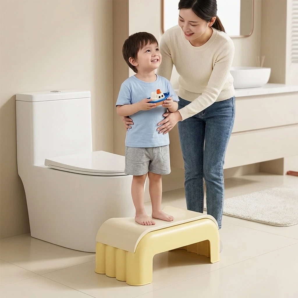 PP Plastic Toilet Step Stool for Bathroom Kids Toddlers Potty Training Aid Non-Slip Heavy Duty Squatting Assistant Tool