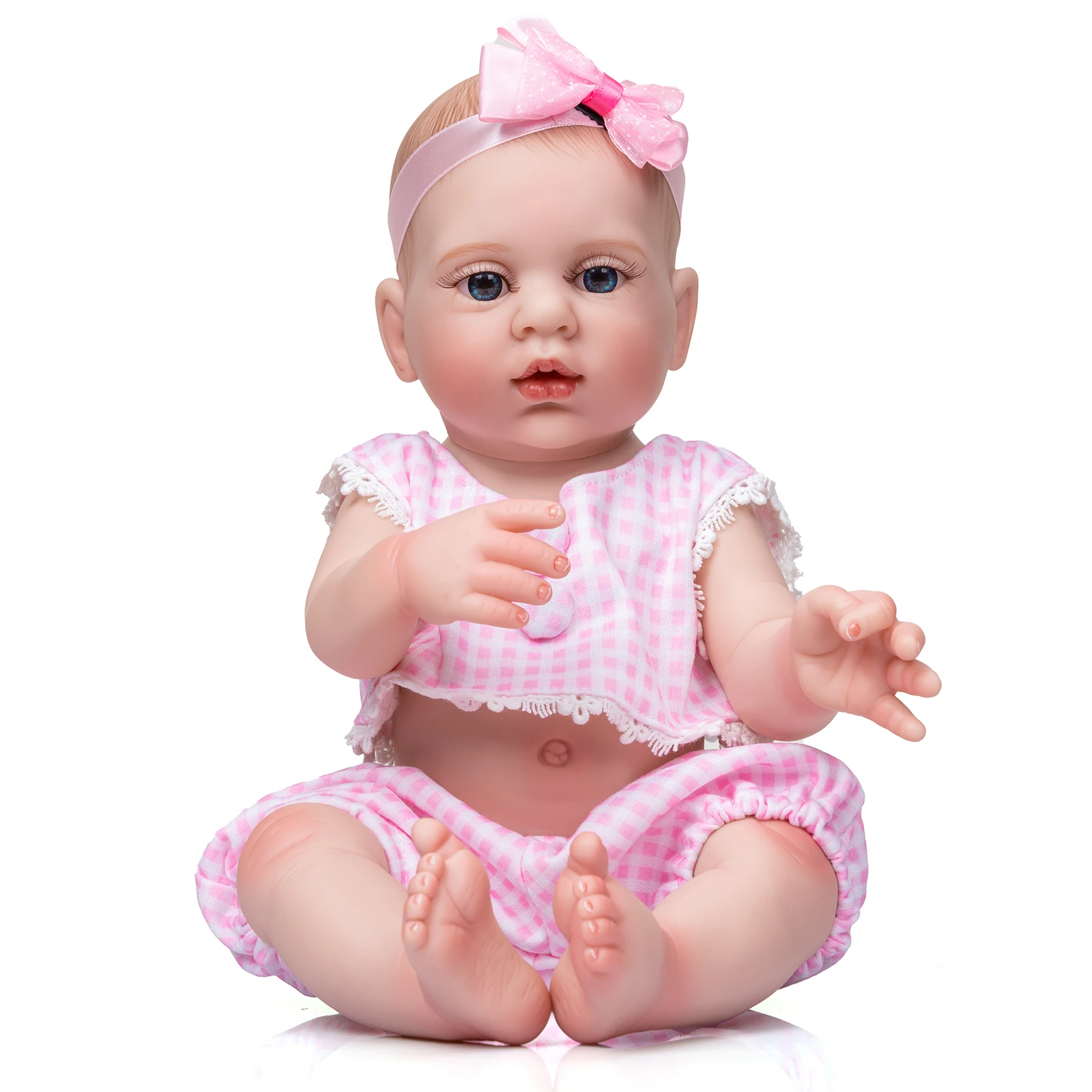 

New 40CM Full Body Soft Silicone Bebe Doll Reborn Soft Touch waterproof Bath Toy Girl Doll Hand Detailed Painting Art Doll