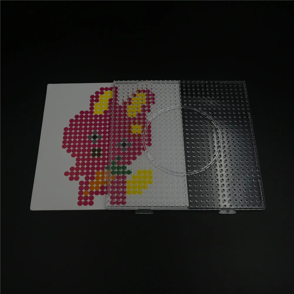 Big Hama ลูกปัด 5 มม.รอบแม่แบบขนาดใหญ่ Pegboards สําหรับ Hama ฟิวส์ลูกปัดวงกลมปริศนาแม่แบบสําหรับของเล่นเพื่อการศึกษา