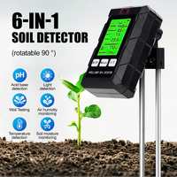 6 in 1 Digital Soil Tester Garden Humidity Temperature Soil PH Moisture Fertility Air Light Test Meter Detector Gardening Tool