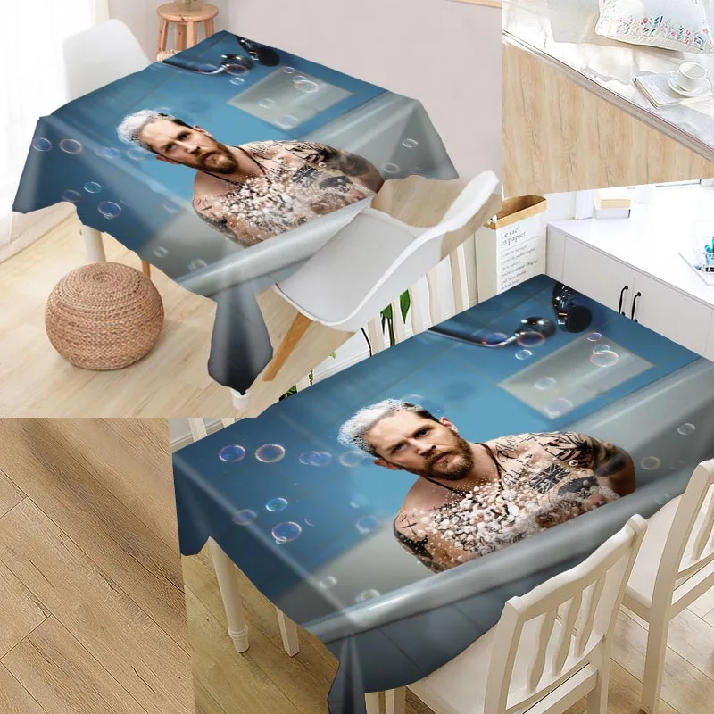 

Custom Tom Hardy Tablecloth Rectangular Tablecloth Picnic Cloth Dustproof Washable Party Tablecloth Cover Nappe De Table 1014