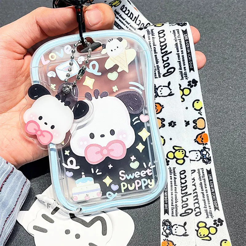 

Kawaii Sanrio Pochacco Card Holder Cute Campus Card Meal Card Subway Bus ID Card Access Card Protective Set Girl Gift