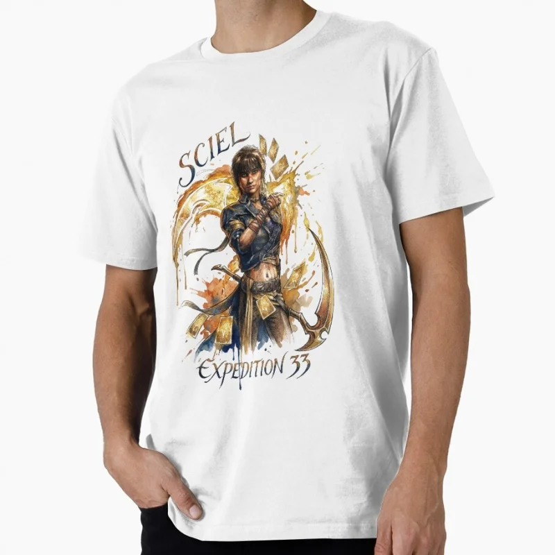 Sciel Expedition 33  Clair Obscur Turn Gift for gamer 100% cotton printed Men's Short Sleeve Graphic T-Shirt All size tops