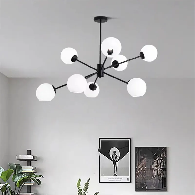 Modern smoky gray glass chandelier Nordic LED molecular light Design Applicable Living Room Kitchen dining room chandelier