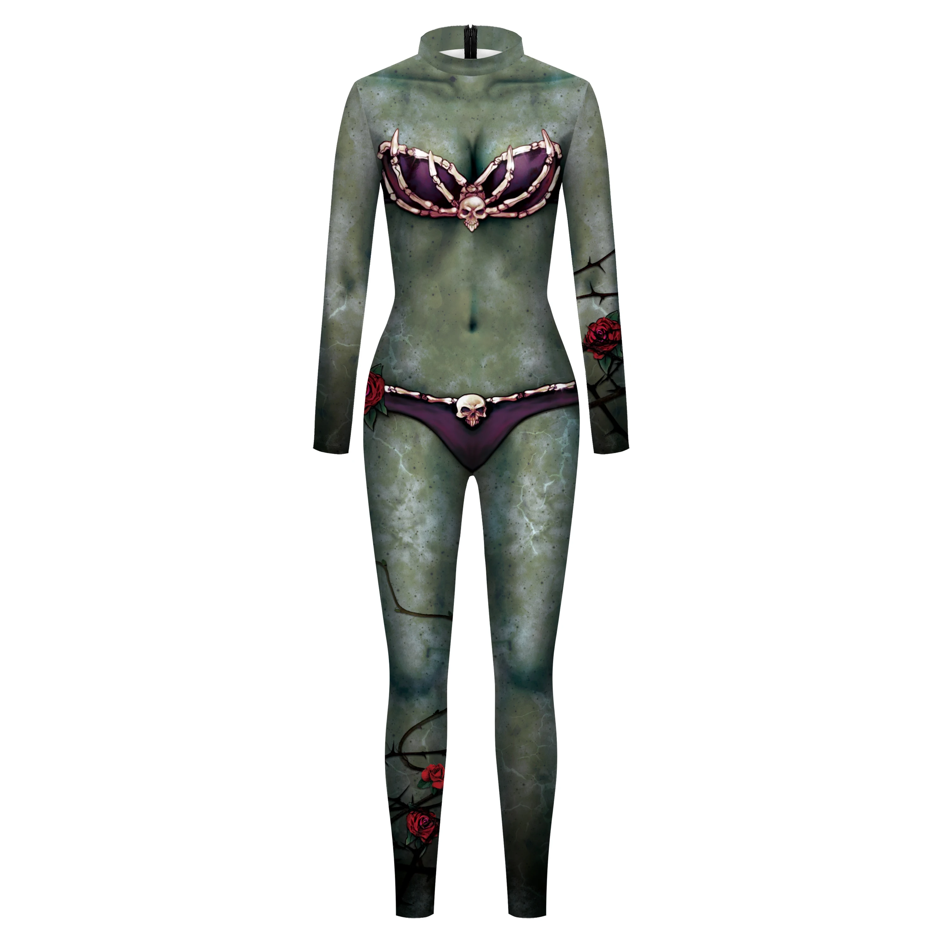 Zawaland เซ็กซี่ Mermaid Princess Bodysuits ชุดคอสเพลย์ผู้หญิง3D พิมพ์เที่ยวกลางคืนแฟชั่น Skinny Body Jumpsuit Zentai