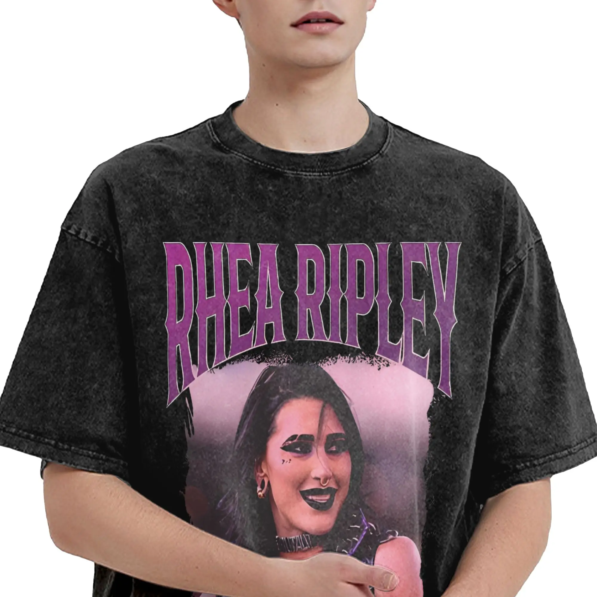 Men Women rhea ripley Wrestling Wrestler T Shirt 100% Cotton Graphic Tee Shirts  Top Clothing