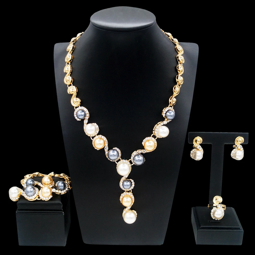 Women's Jewelry Set Alloy Necklace Earrings Bracelet Ring Gift Accessories Daily Wear