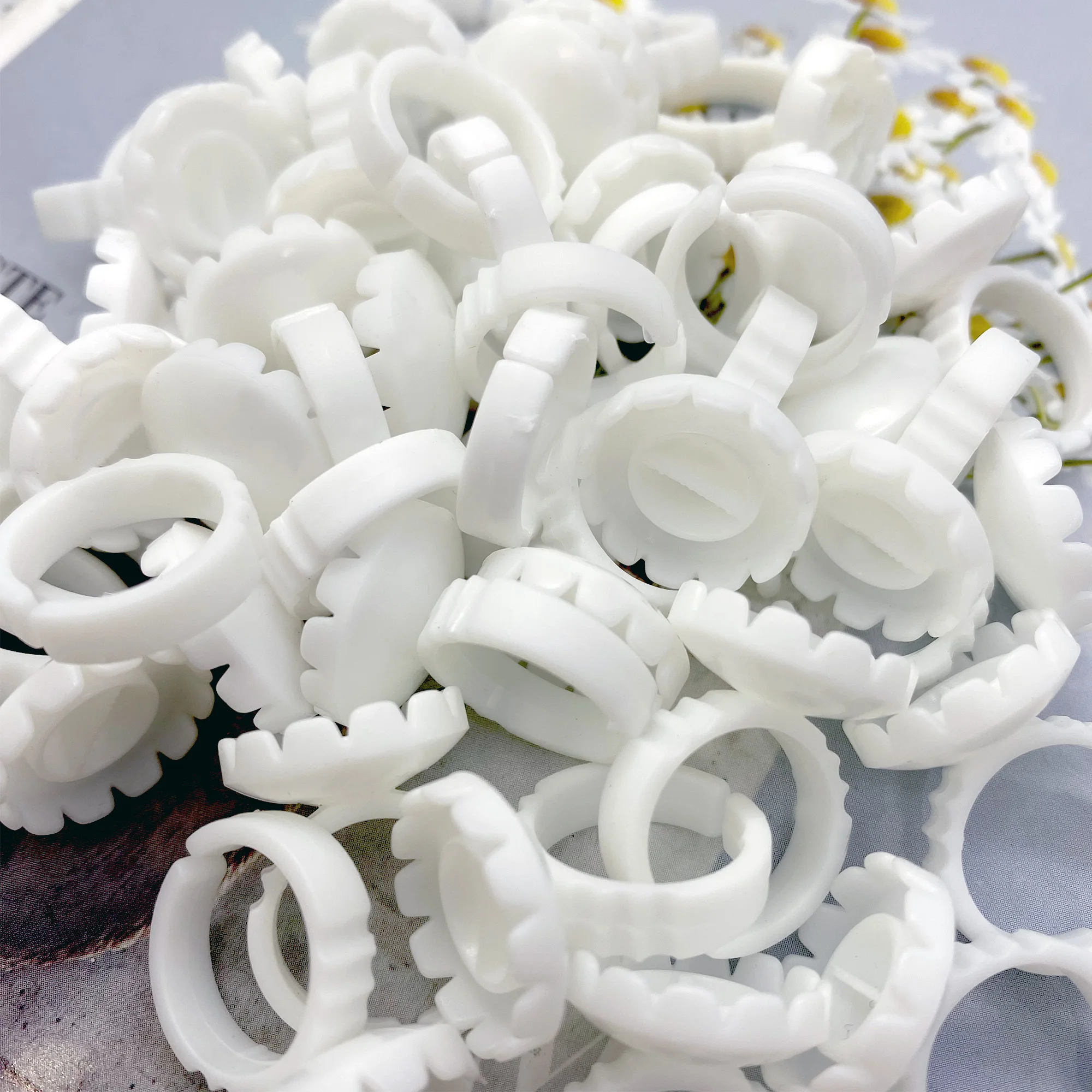 الجملة 500 قطعة المتاح رمش الغراء مروحة كأس خواتم حامل الحاويات الوشم الصباغ رمش تمديد أدوات لاش لوازم