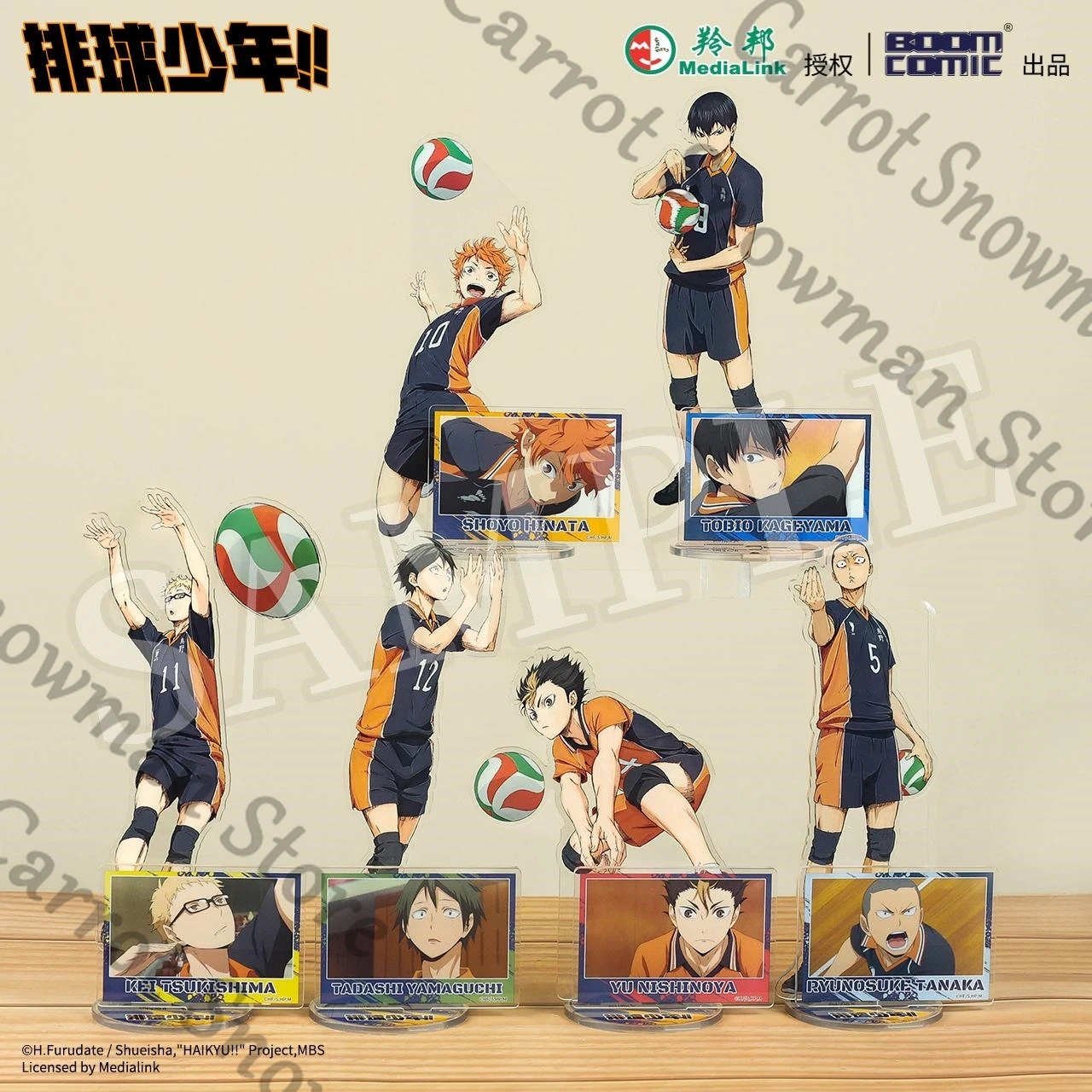 ¡¡Animé Haikyuu genuino!! Shoyo Hinata Kei Tsukishima tablero de pie acrílico signo indicativo Cospaly dibujos animados escritorio decorar regalo