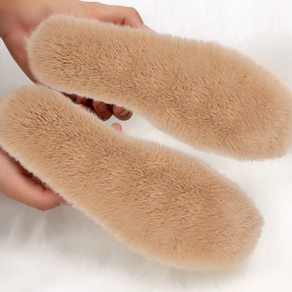 

Insoles Winter Thermal for Boots Warmer Inserts Absorb Sweat Shoe Liners Women Faux Rabbit Foot Miss