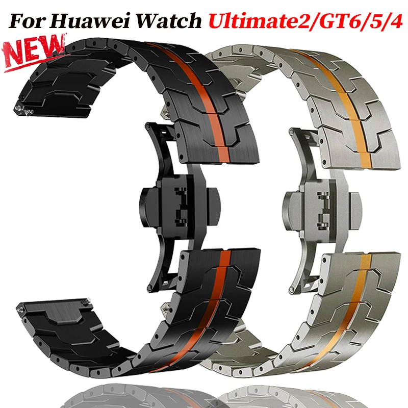 

22mm Band For Huawei Watch Ultimate 1/2/Buds Stainless Steel Strap Metal Bracelet for Huawei Watch GT6/5/4 Watch 5/4/4pro/3/3pro