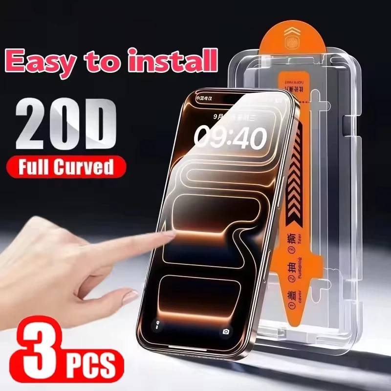 1-3PCS 8K HD Oleophobic Coating Screen Protector For iPhone 18 17 Pro Max Phone Protective Tempered Glass Film Easy Install New