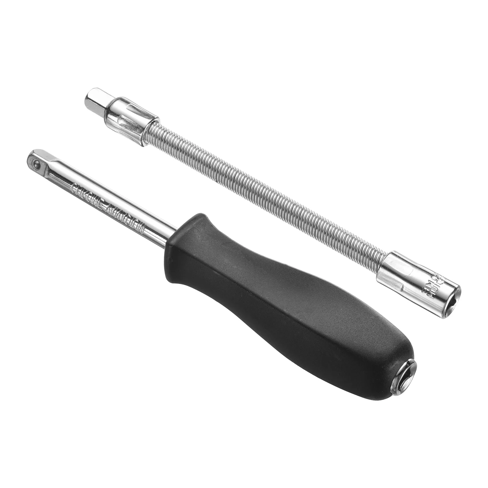 2pcs Set 1/4" Drive Spinner Handle CR-V Drive Socket Set with Drive Spring Flexible Socket Extension Bar for Ratchet Driver