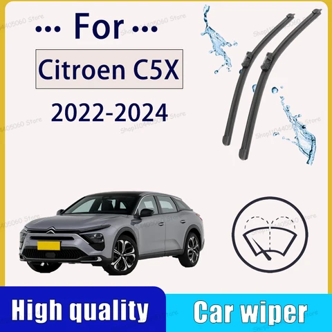 Автомобильный передний дворник для Citroen C5X, резиновые щетки стеклоочистителя, бесшумные, прочные и качественные, стеклоочистители