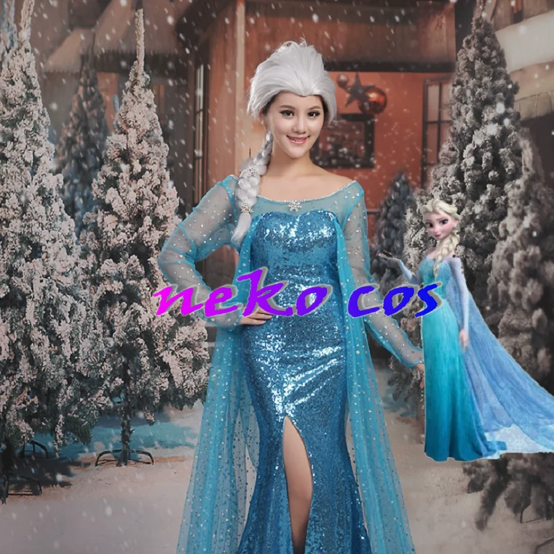 

Синее платье Эльзы Frozen II для косплея